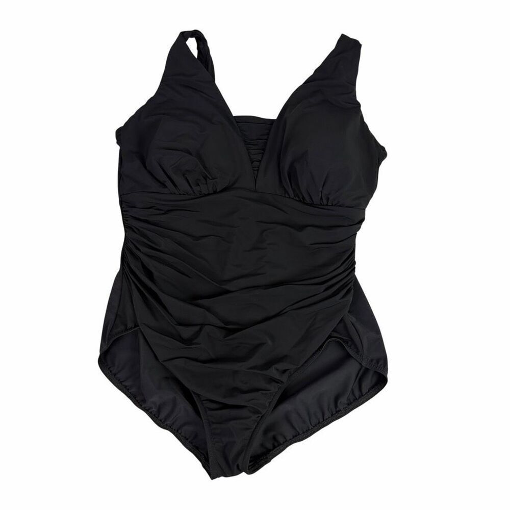 Lands End Black 18W One Piece Swimsuit